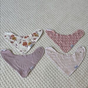 Copper Pearl Cloth Baby Bandana Bibs. Set of 4